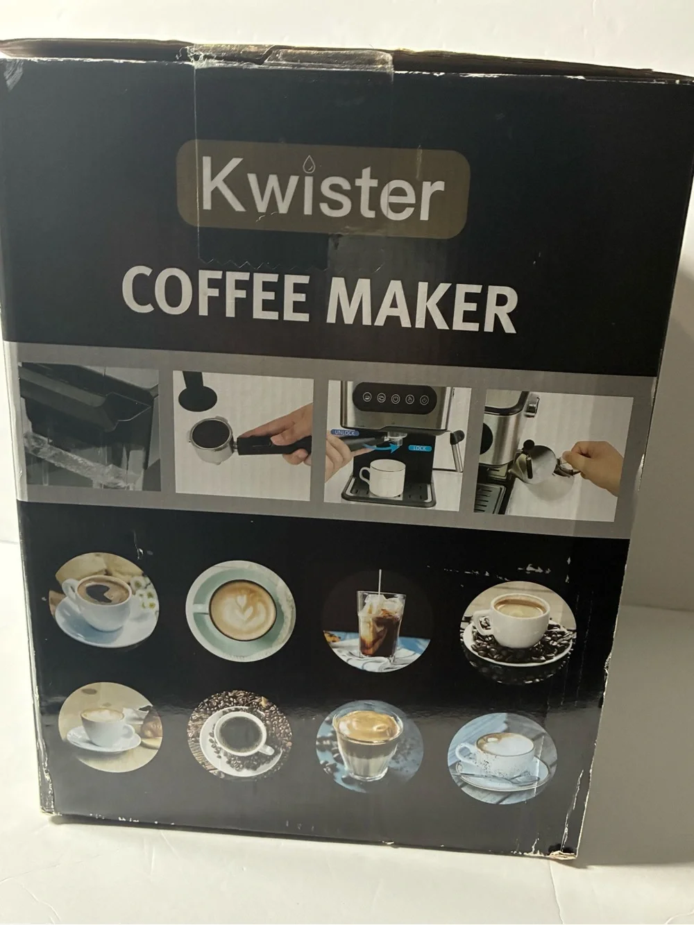 Kwister Stainless Steel Espresso Machine - Black and Silver